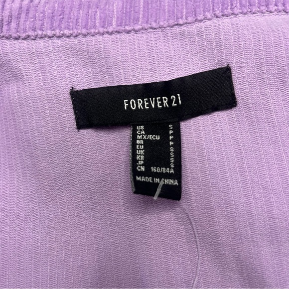 Forever 21 Women S Lavender Corduroy Sleeveless Button-Down Vest Pastel Pockets - Picture 9 of 12